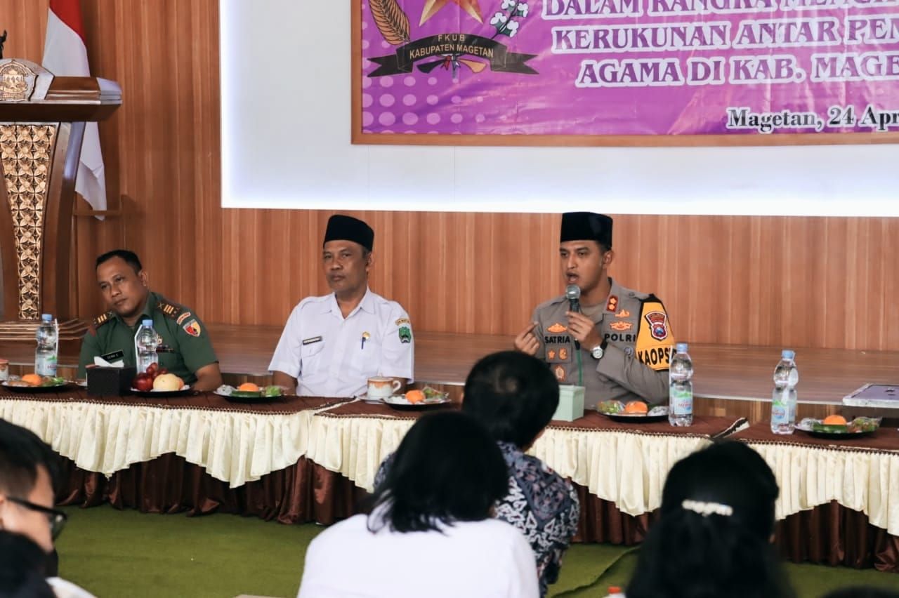Kapolres Magetan Beberkan Kunci Menjaga Persatuan dan Kesatuan di Acara Dialog Lintas Agama   