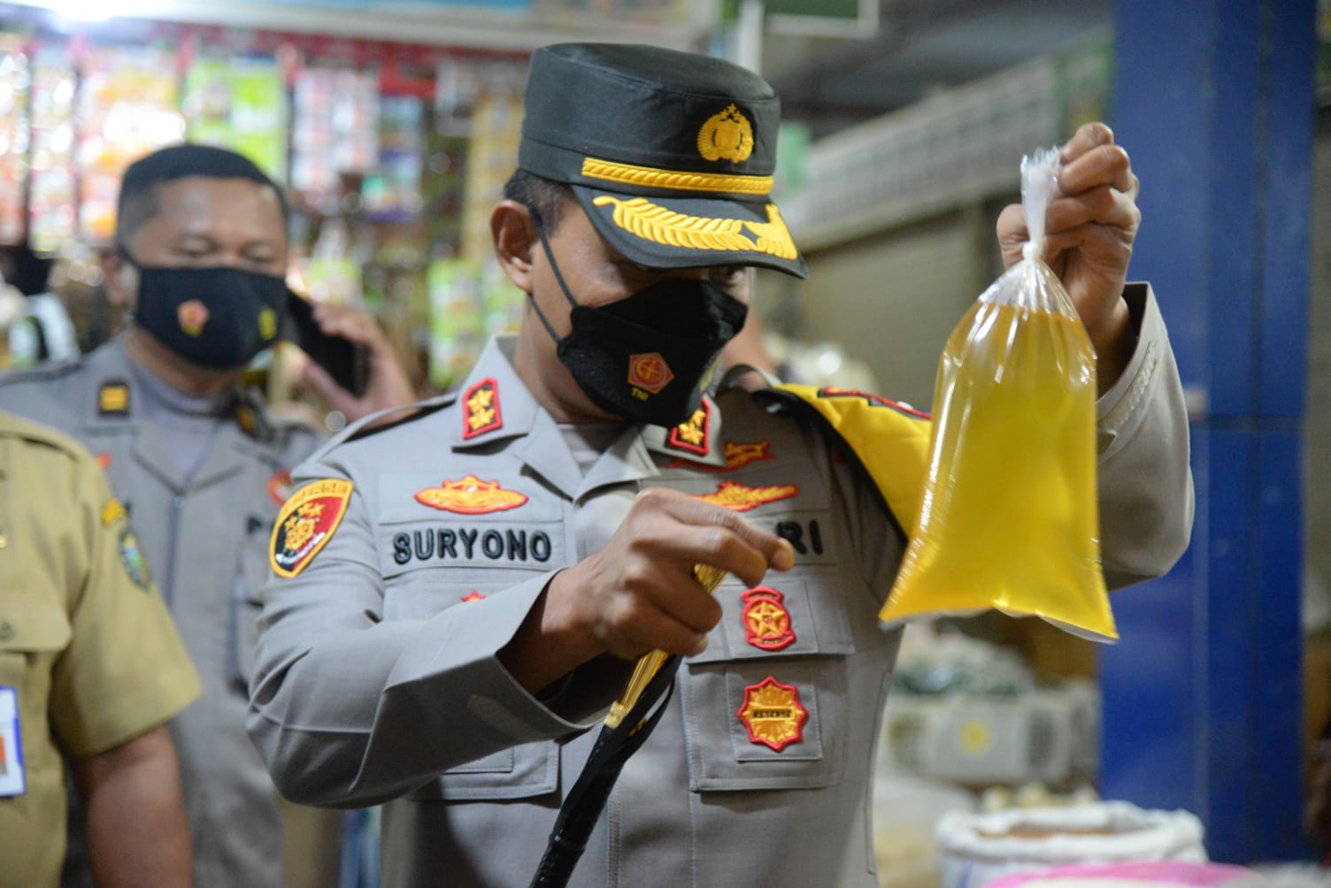 Cek Ketersediaan Stok Migor Kapolres Madiun Kota Tinjau Pasar Besar