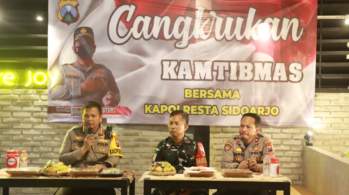 Sukseskan KTT G20, Polresta Sidoarjo Gelar Cangkrukan Kamtibmas 