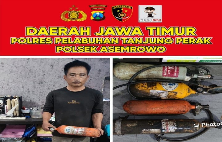 Pencuri Tabung Oksigen Ditangkap Anggota Unit Reskrim Polsek Asemrowo